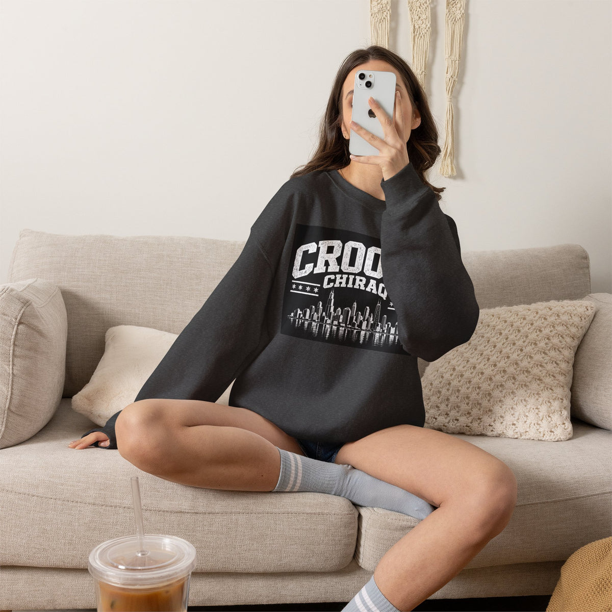 Crooks Chiraq Crewneck Sweatshirt - Urban Chicago Skyline Graphic