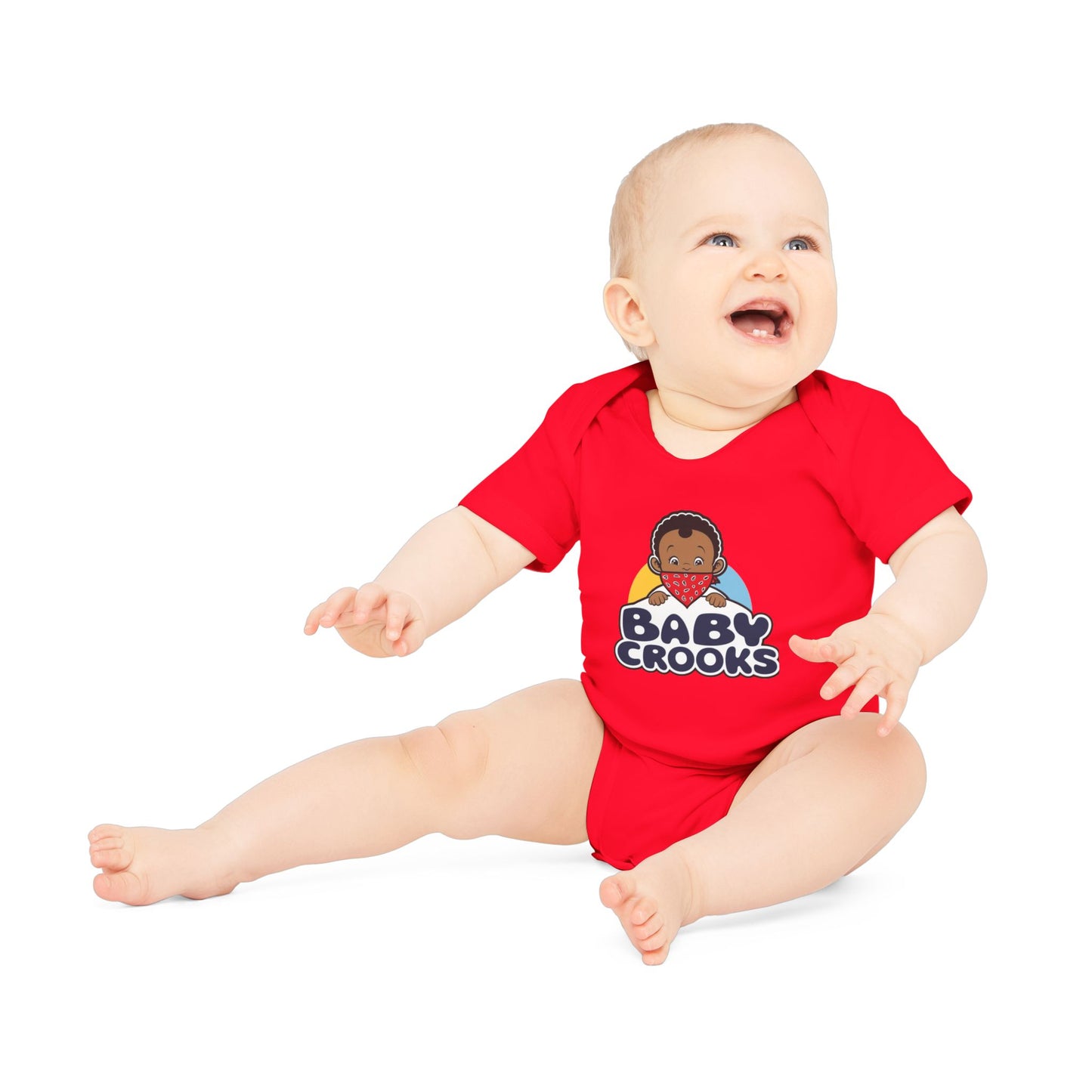 Baby Bodysuit – 'Baby Crooks' Cute Cartoon Infant Onesie (Gender Neutral, Newborn Gift)