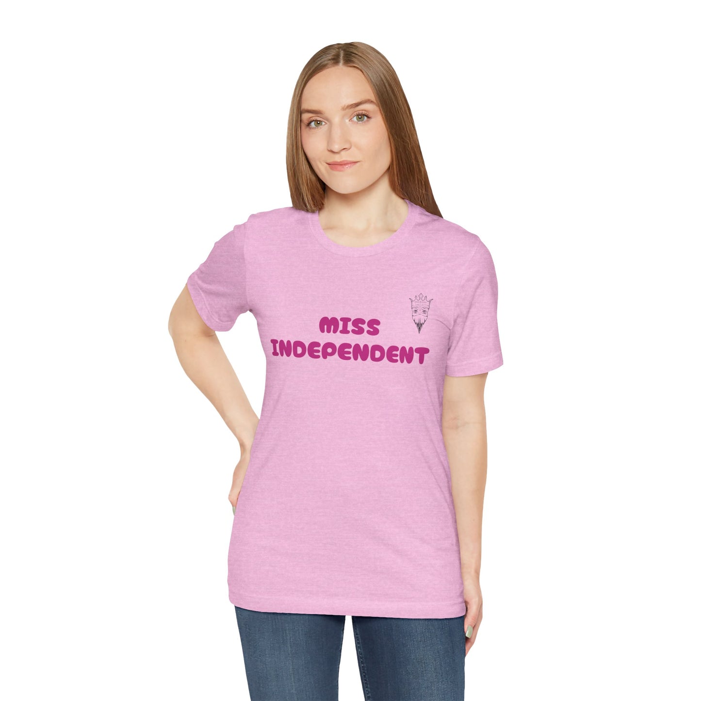 Miss Independent jersey t-shirt, bold urban style