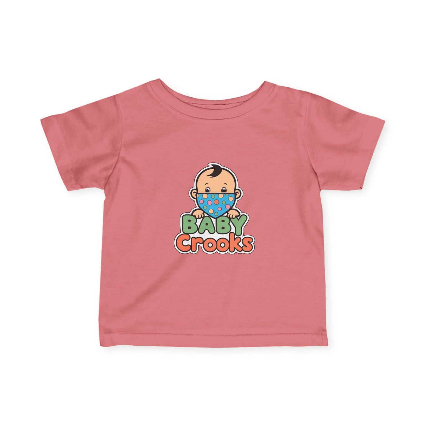 Infant Tee — Cute "Baby Crooks" Cartoon Baby Mask Design