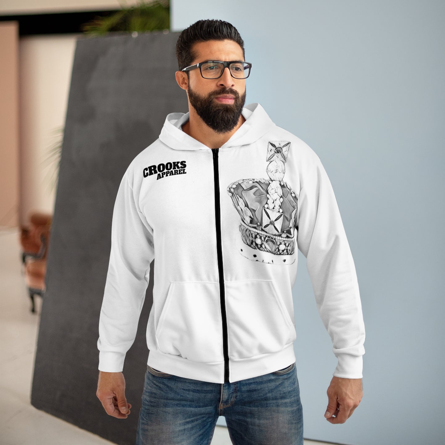 Crooks Apparel zip up hoodie, iconic streetwear style