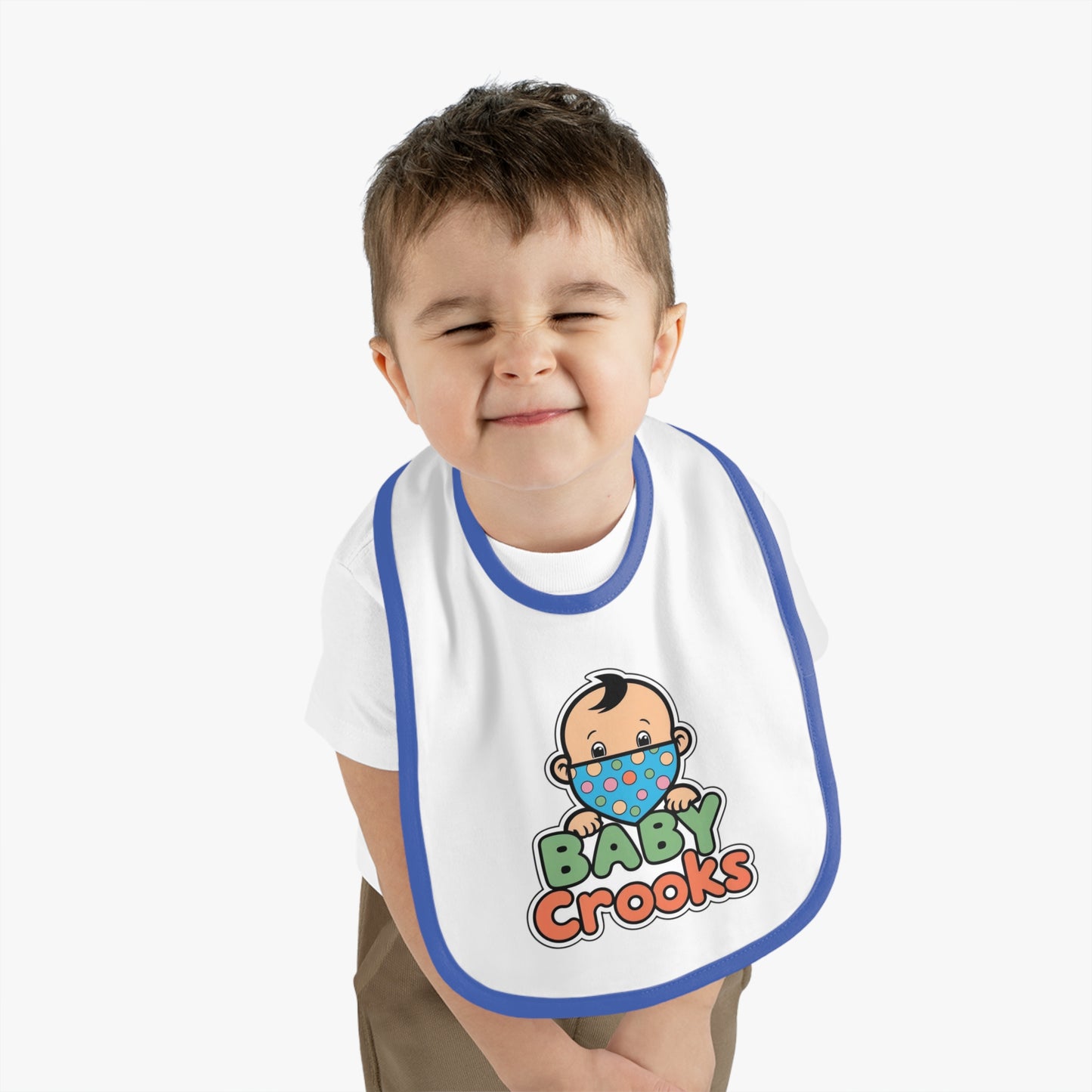 Baby Bib — Cute "Baby Crooks" Cartoon Bandana Baby Bib