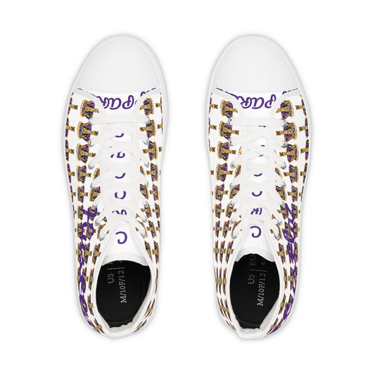 Stylish Men's High-Top Sneakers - Unique Streetwear Footwear