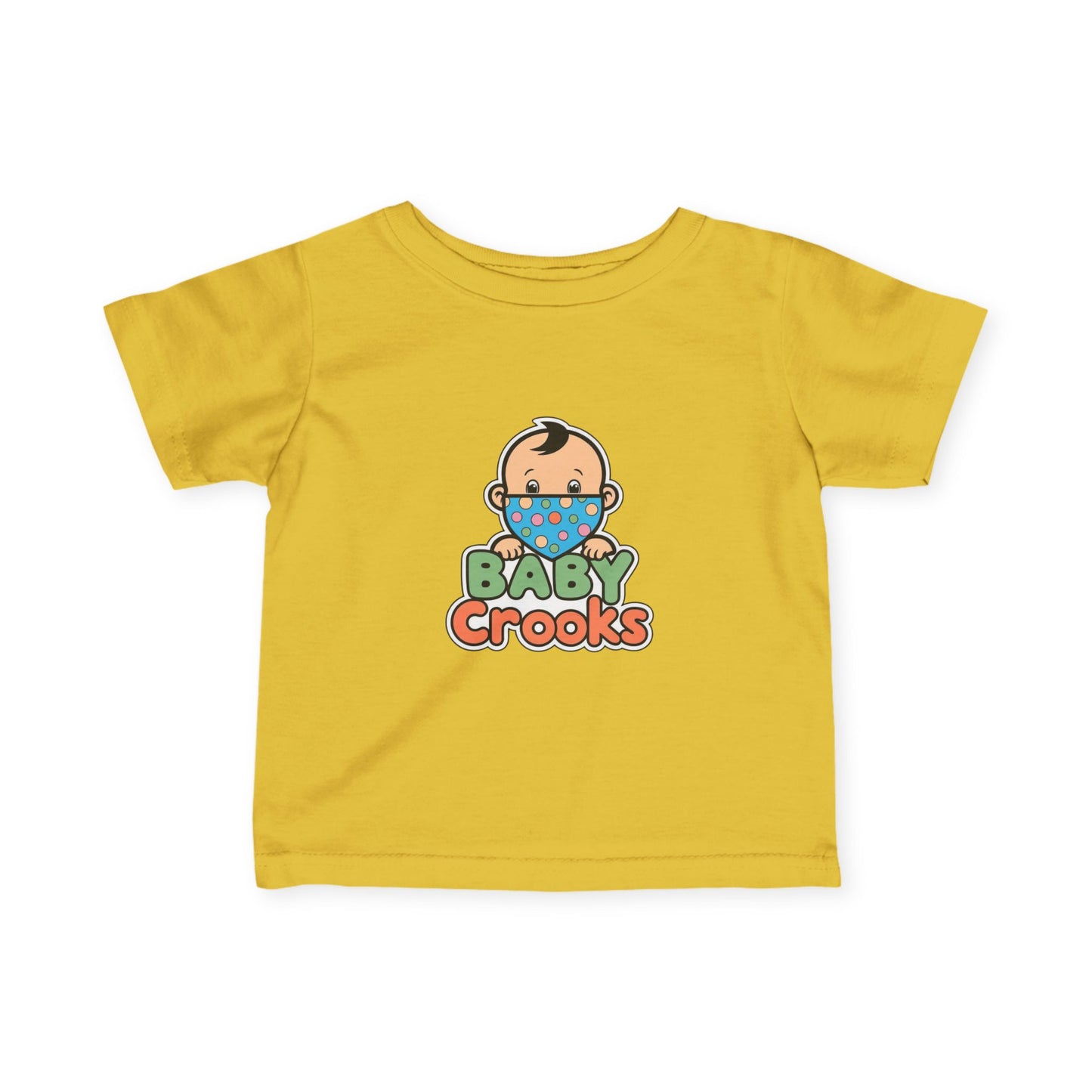 Infant Tee — Cute "Baby Crooks" Cartoon Baby Mask Design