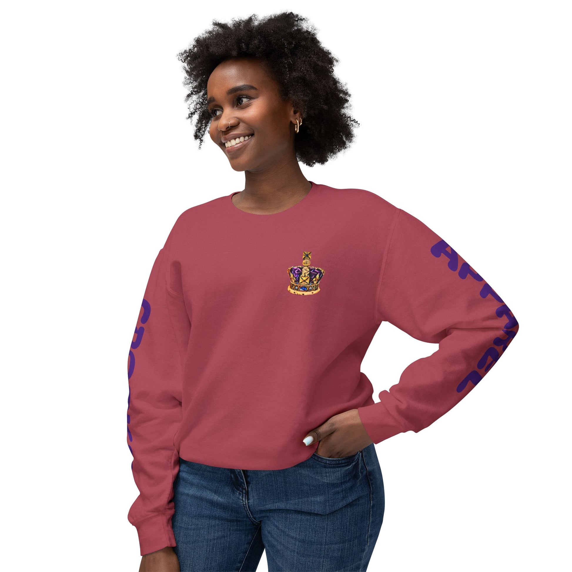 Cozy crewneck with unique graphics, perfect for a casual yet edgy look.