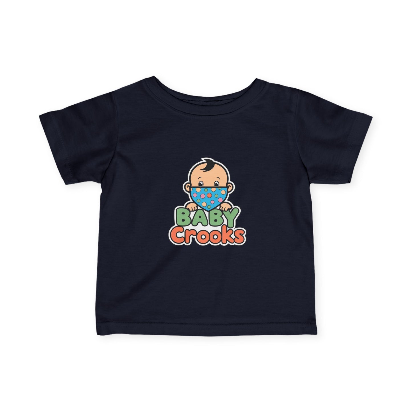 Infant Tee — Cute "Baby Crooks" Cartoon Baby Mask Design