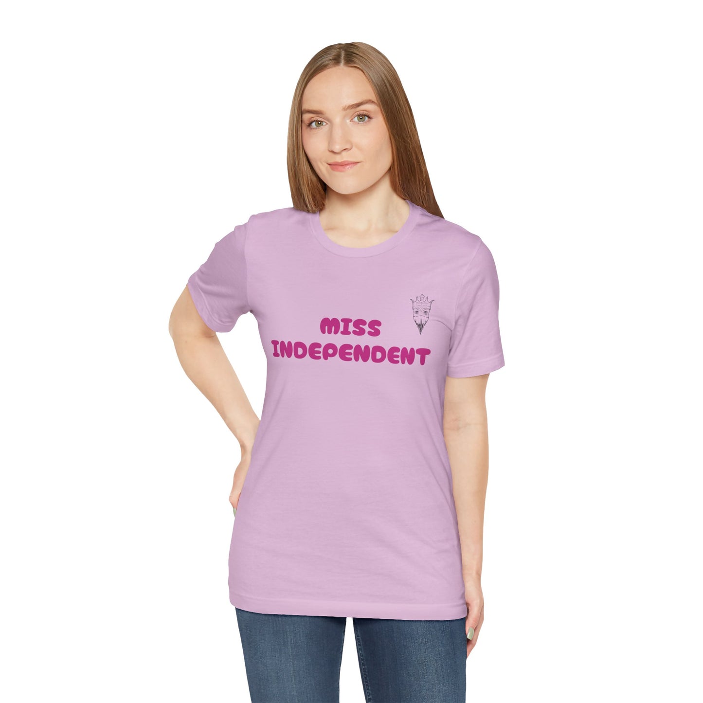 Miss Independent jersey t-shirt, bold urban style