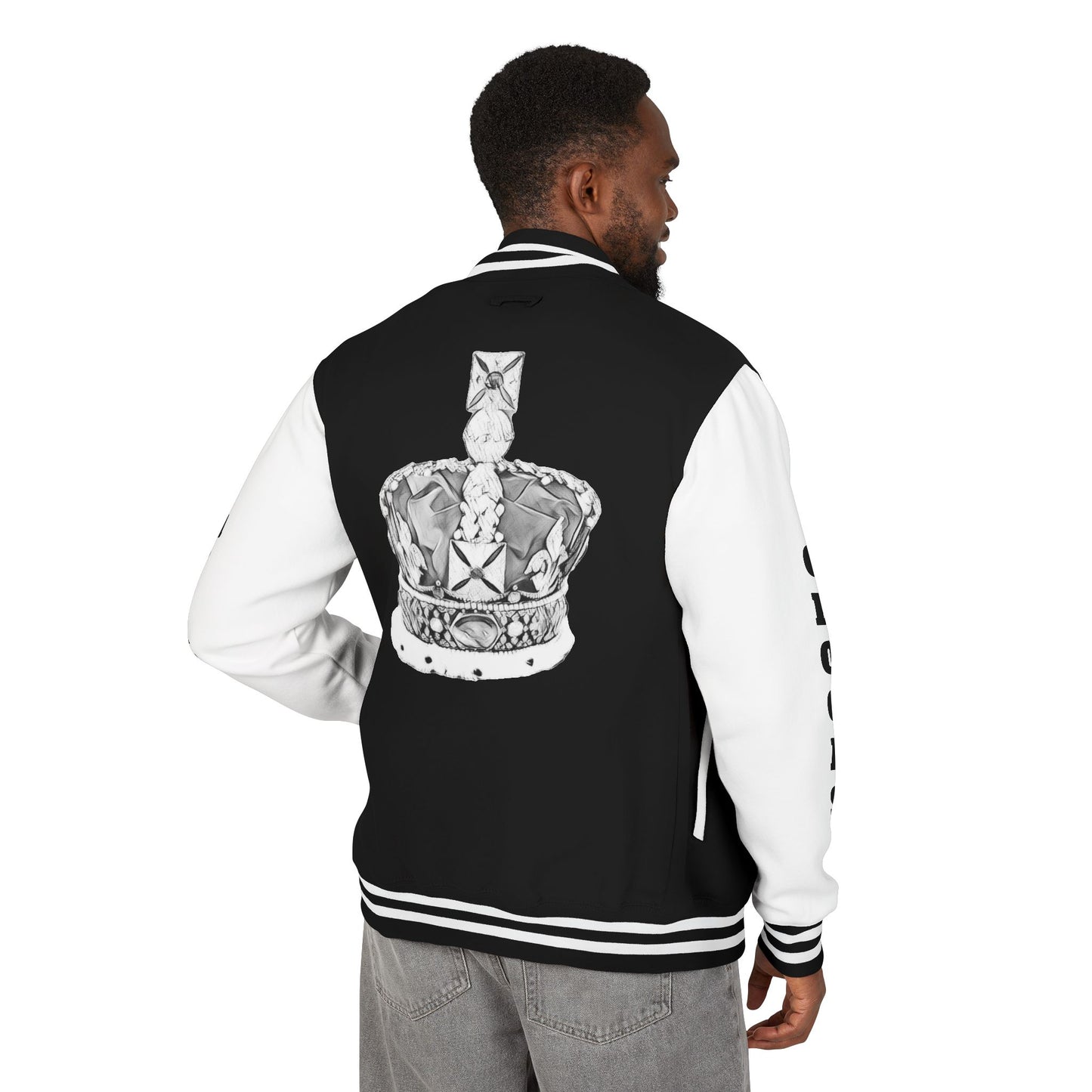 Bold Crooks Apparel letterman jacket, making a statement