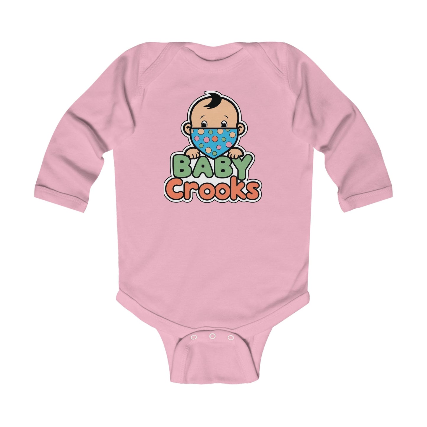 Baby Bodysuit — Cute "Baby Crooks" Cartoon Infant Long-Sleeve Onesie