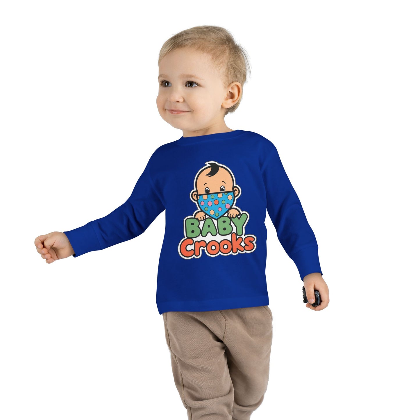 Toddler Long Sleeve Tee — "Baby Crooks" Cute Bandit Baby Graphic