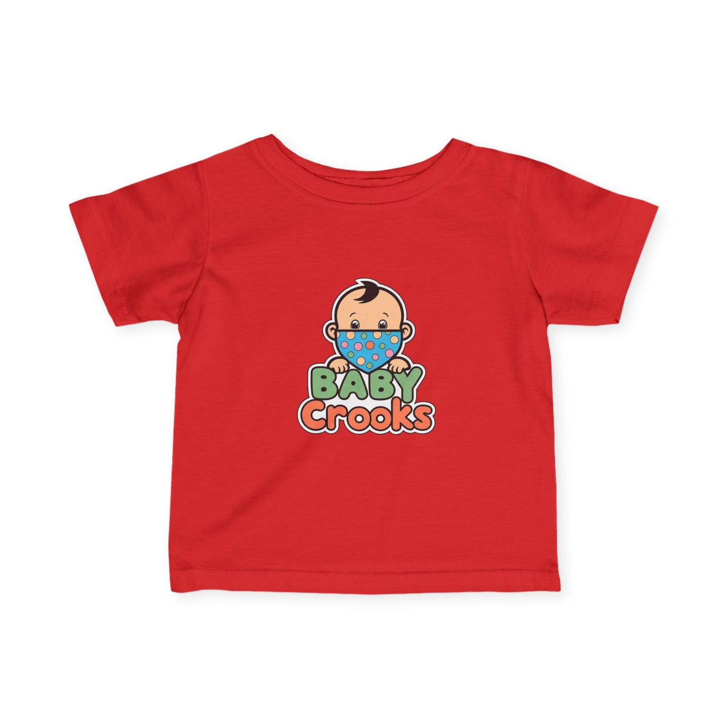Infant Tee — Cute "Baby Crooks" Cartoon Baby Mask Design