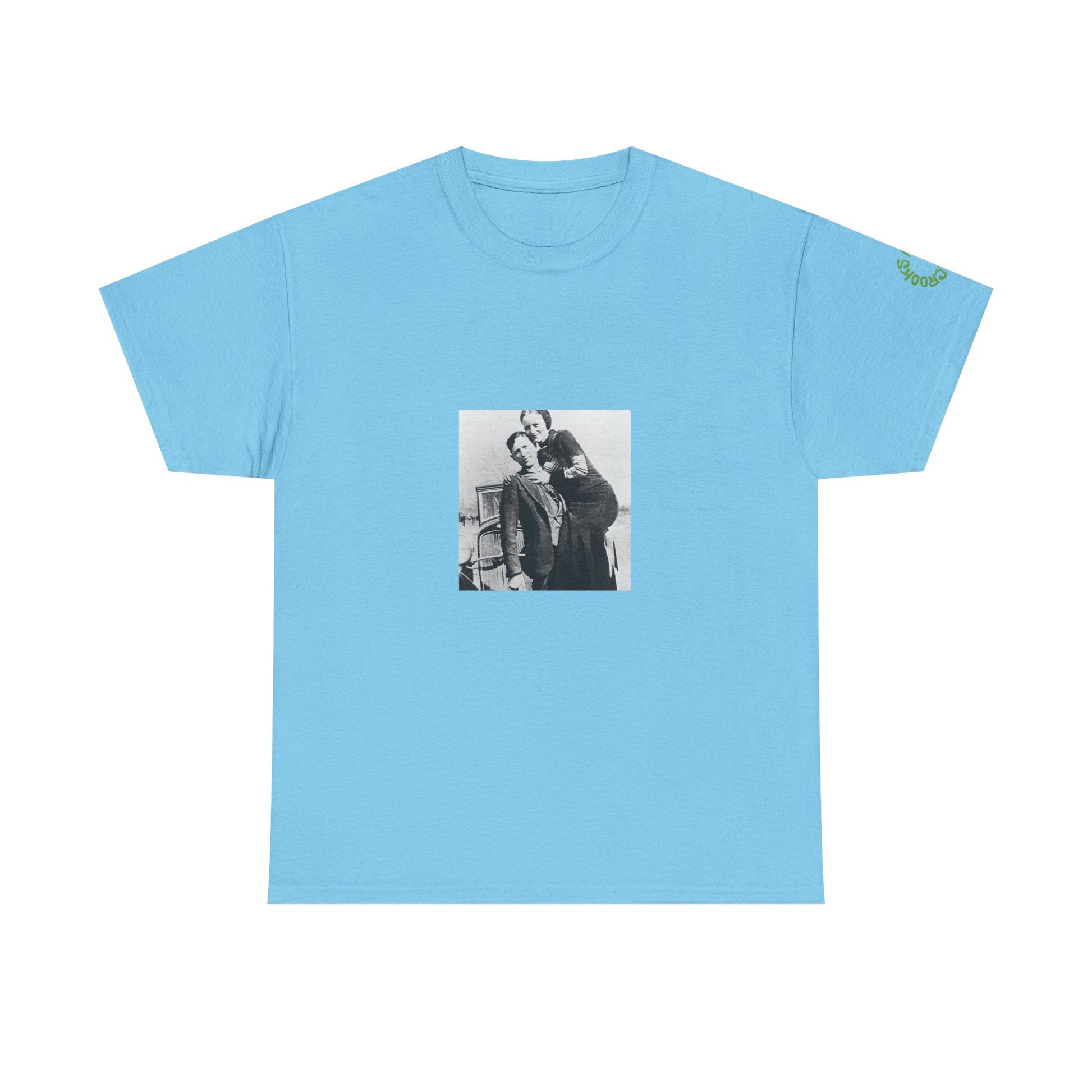 Bonnie and Clyde T-shirt featuring a bold design inspired by the infamous outlaw duo