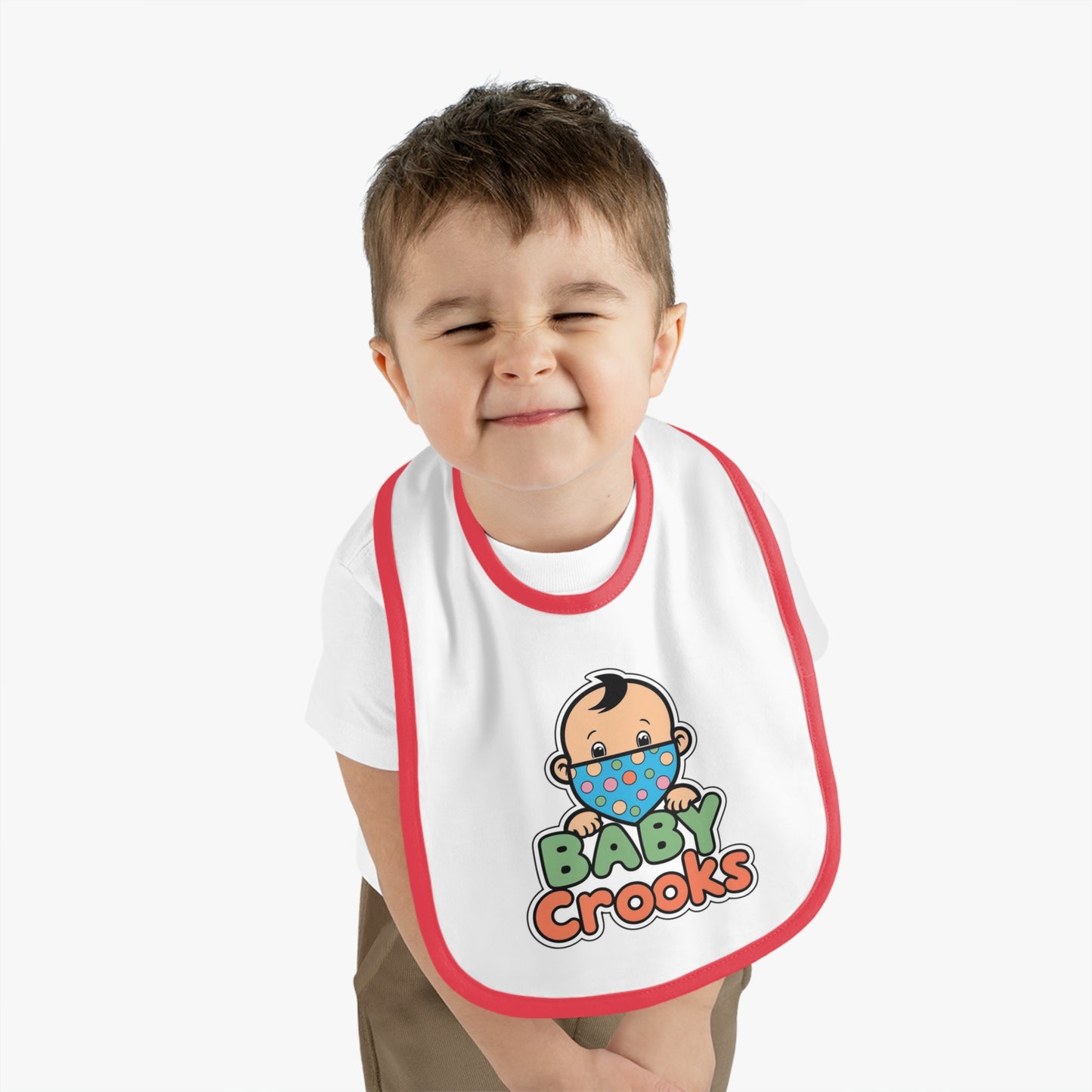 Baby Bib — Cute "Baby Crooks" Cartoon Bandana Baby Bib