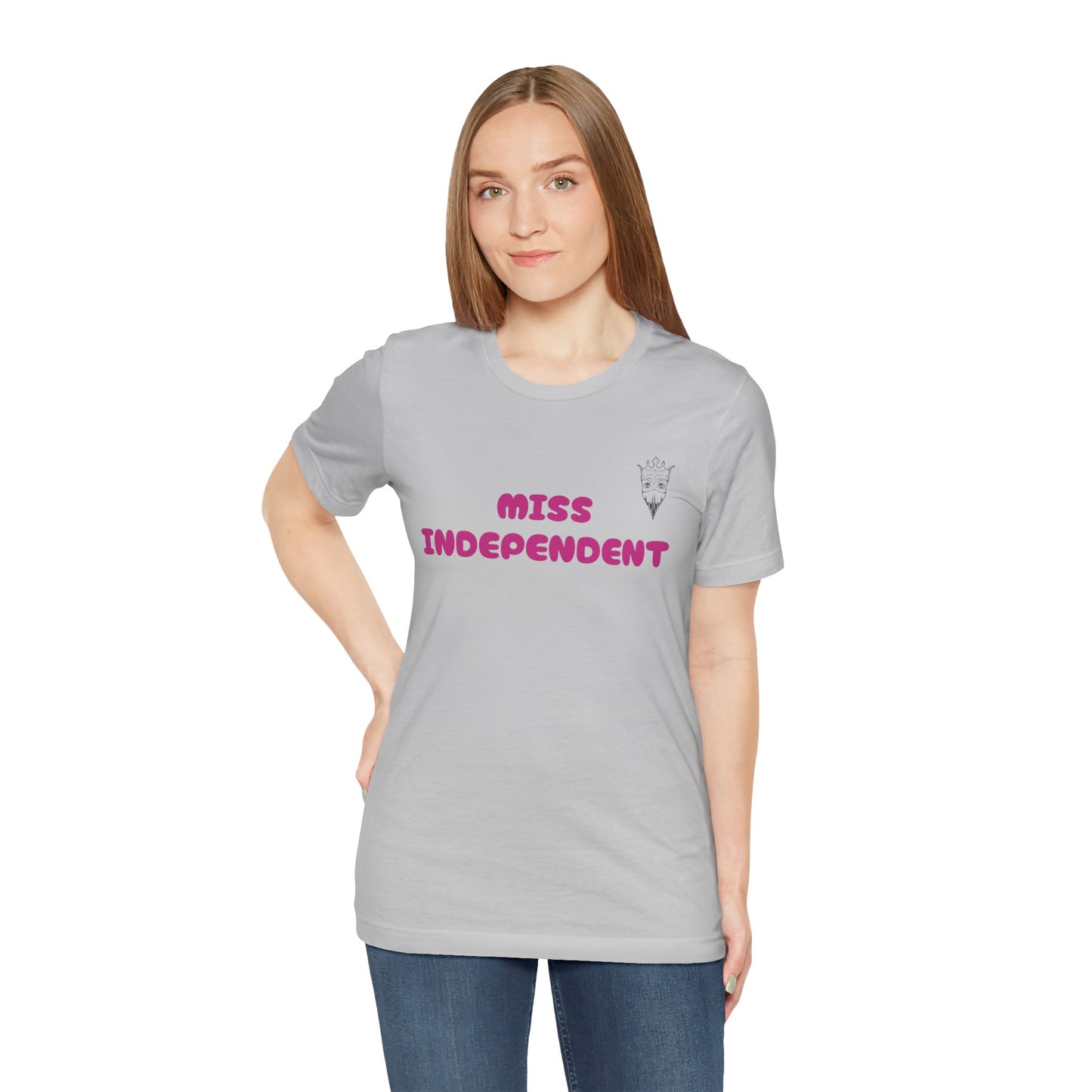 Miss Independent jersey t-shirt, bold urban style