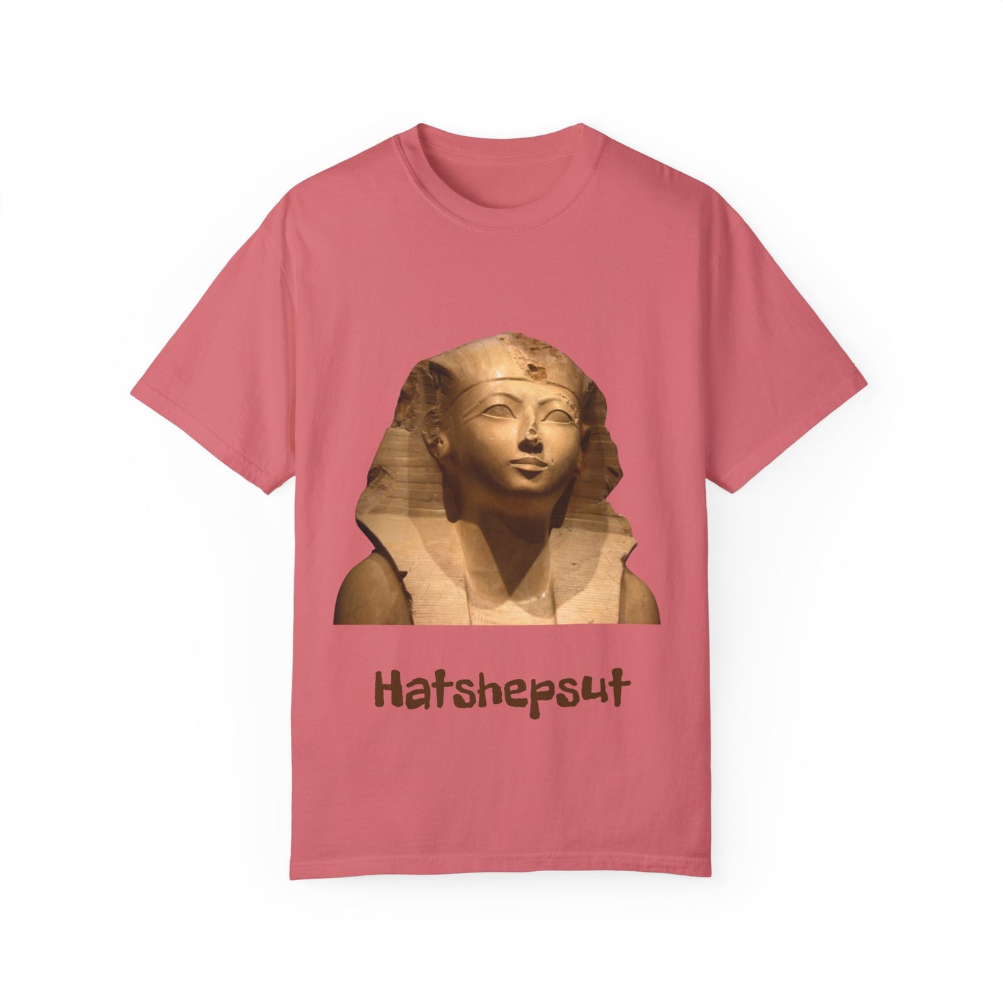 Hatshepsut T-shirt, honoring the powerful female pharaoh with regal design