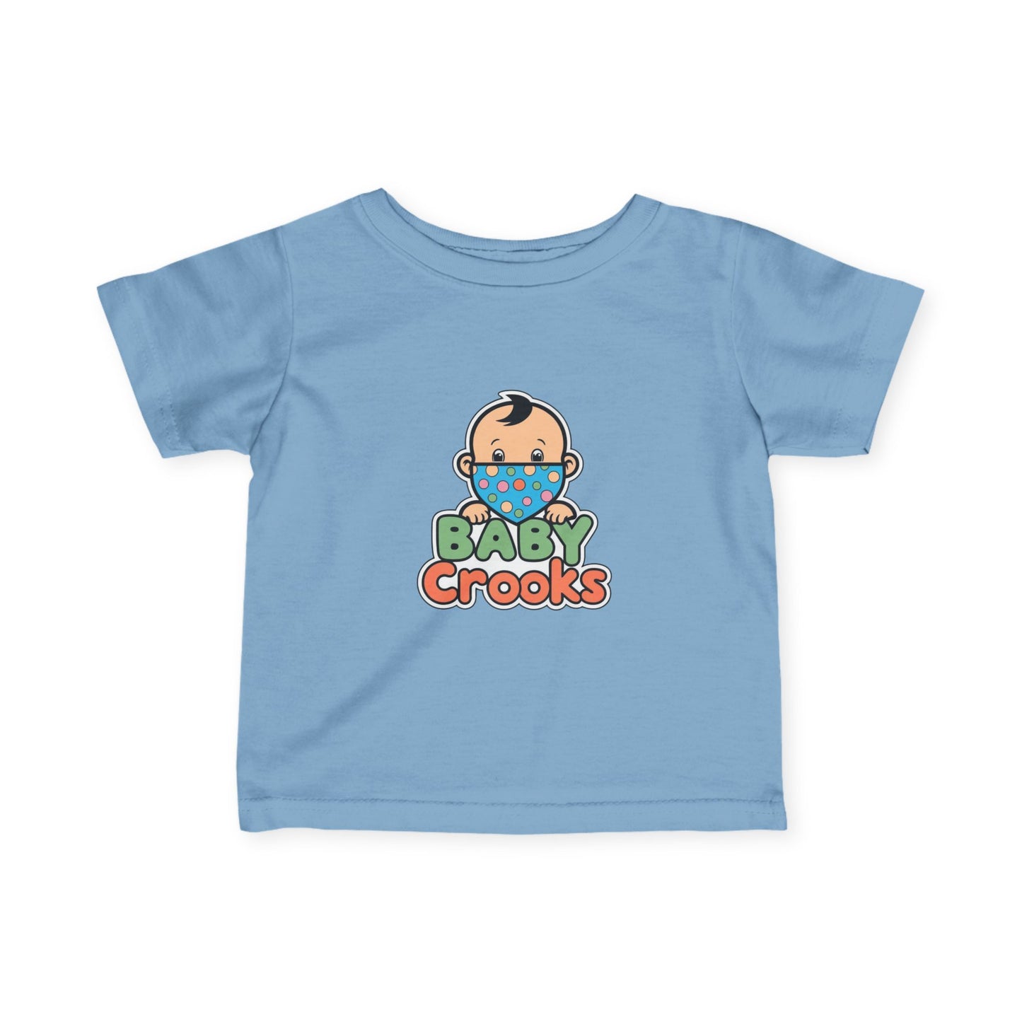 Infant Tee — Cute "Baby Crooks" Cartoon Baby Mask Design