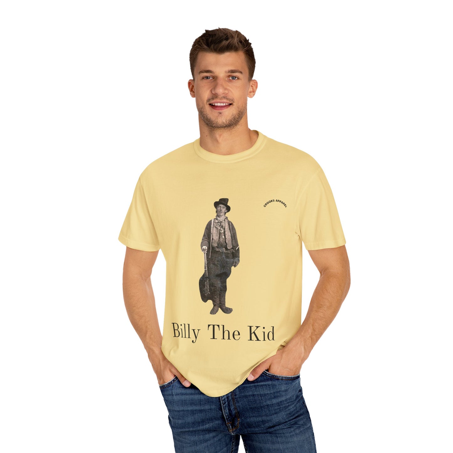 Billy the Kid T-shirt, showcasing an iconic outlaw design inspired by the legendary gunslinger
