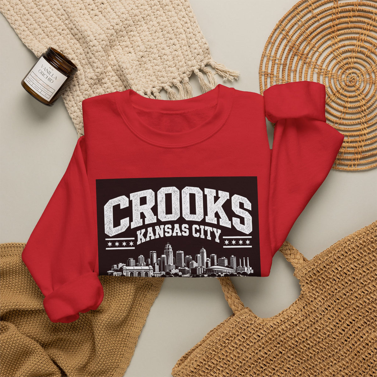 Crooks Kansas City Skyline Crewneck Sweatshirt — Retro Cityscape Pullover