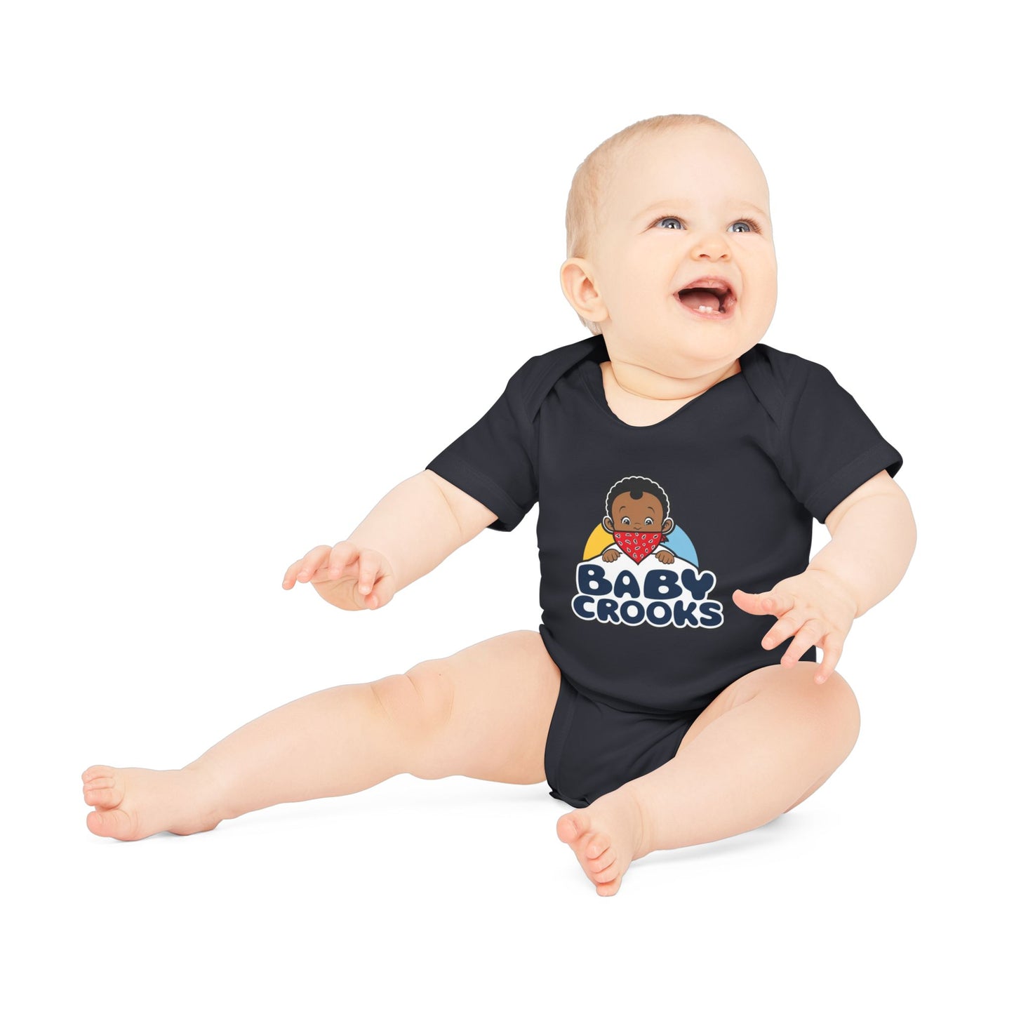Baby Bodysuit – 'Baby Crooks' Cute Cartoon Infant Onesie (Gender Neutral, Newborn Gift)