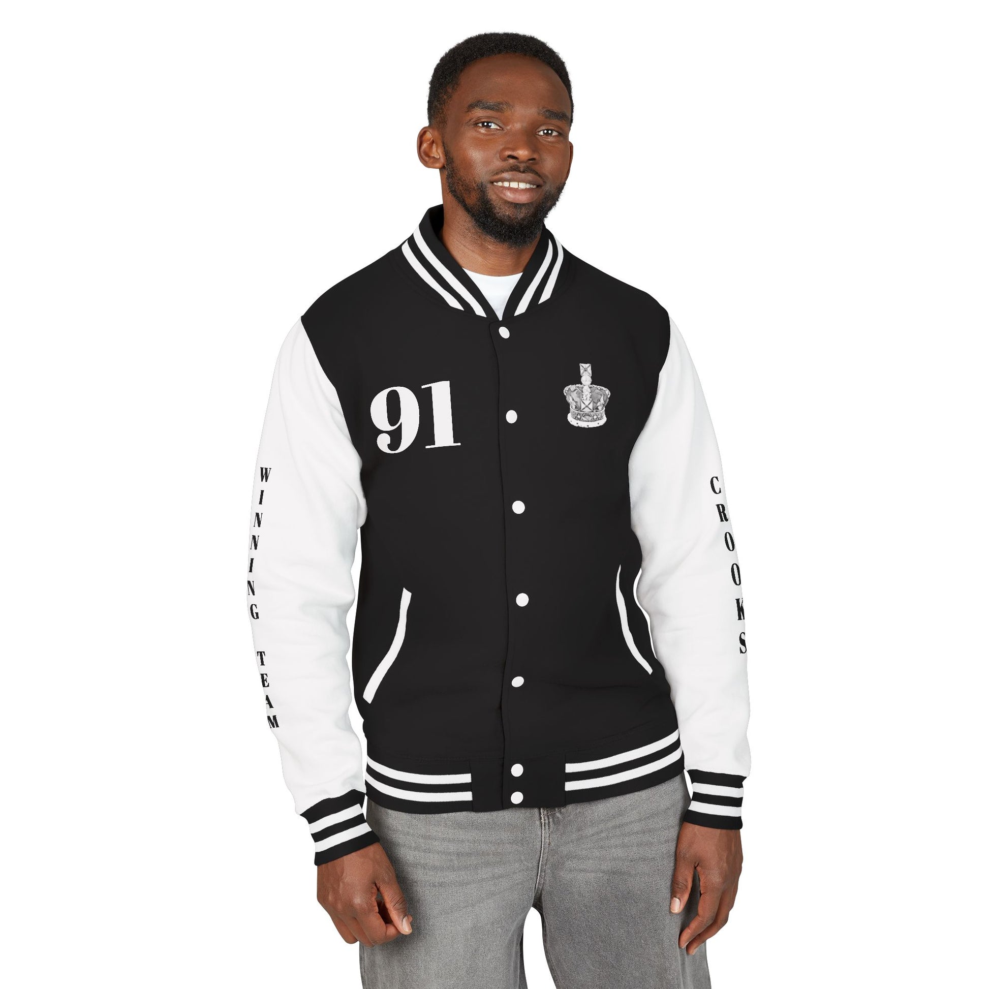 Classic Crooks Apparel letterman jacket—bold style, premium quality, and street-ready edge.