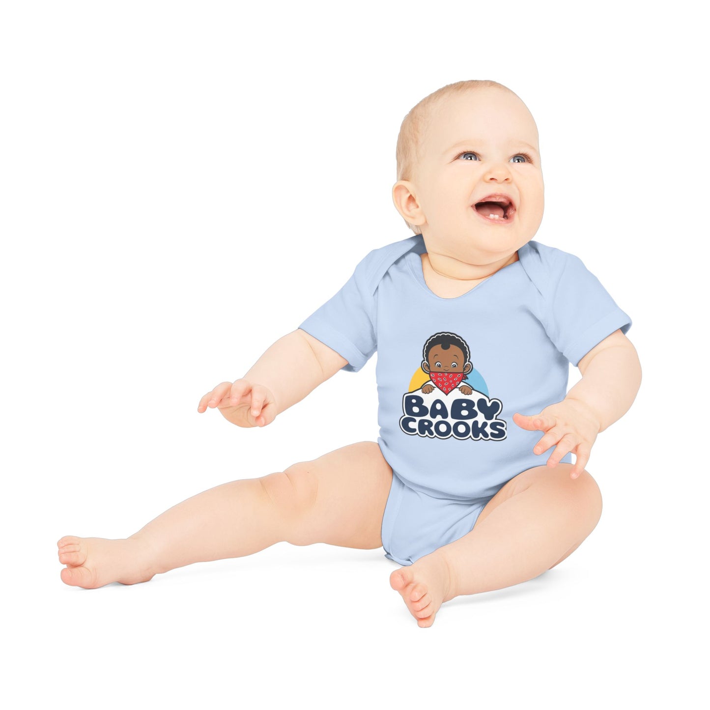 Baby Bodysuit – 'Baby Crooks' Cute Cartoon Infant Onesie (Gender Neutral, Newborn Gift)