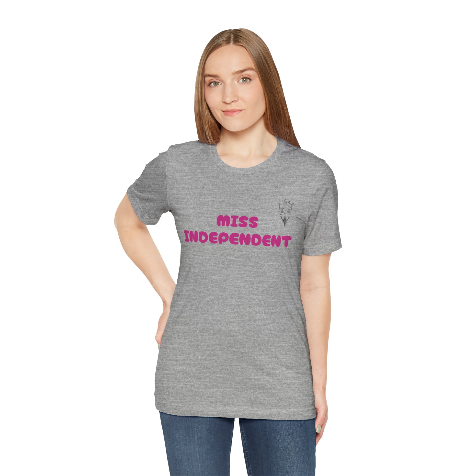 Miss Independent jersey t-shirt, bold urban style