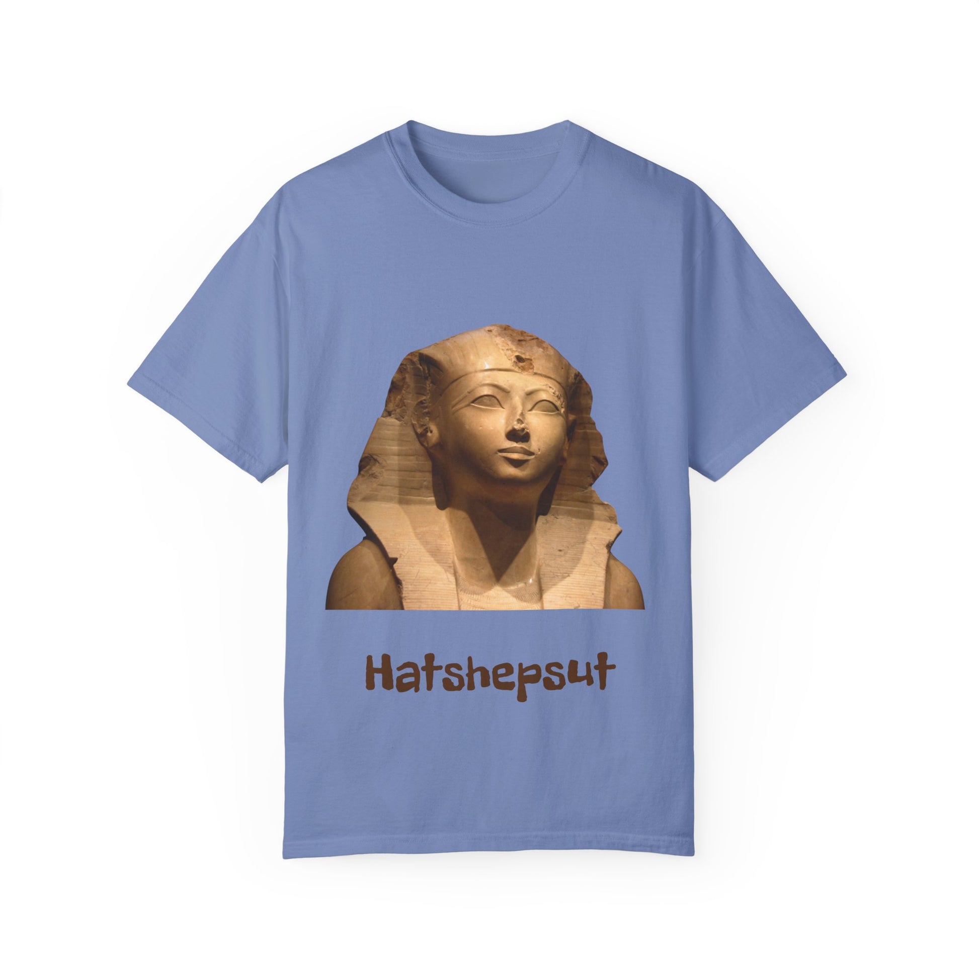 Hatshepsut T-shirt, honoring the powerful female pharaoh with regal design