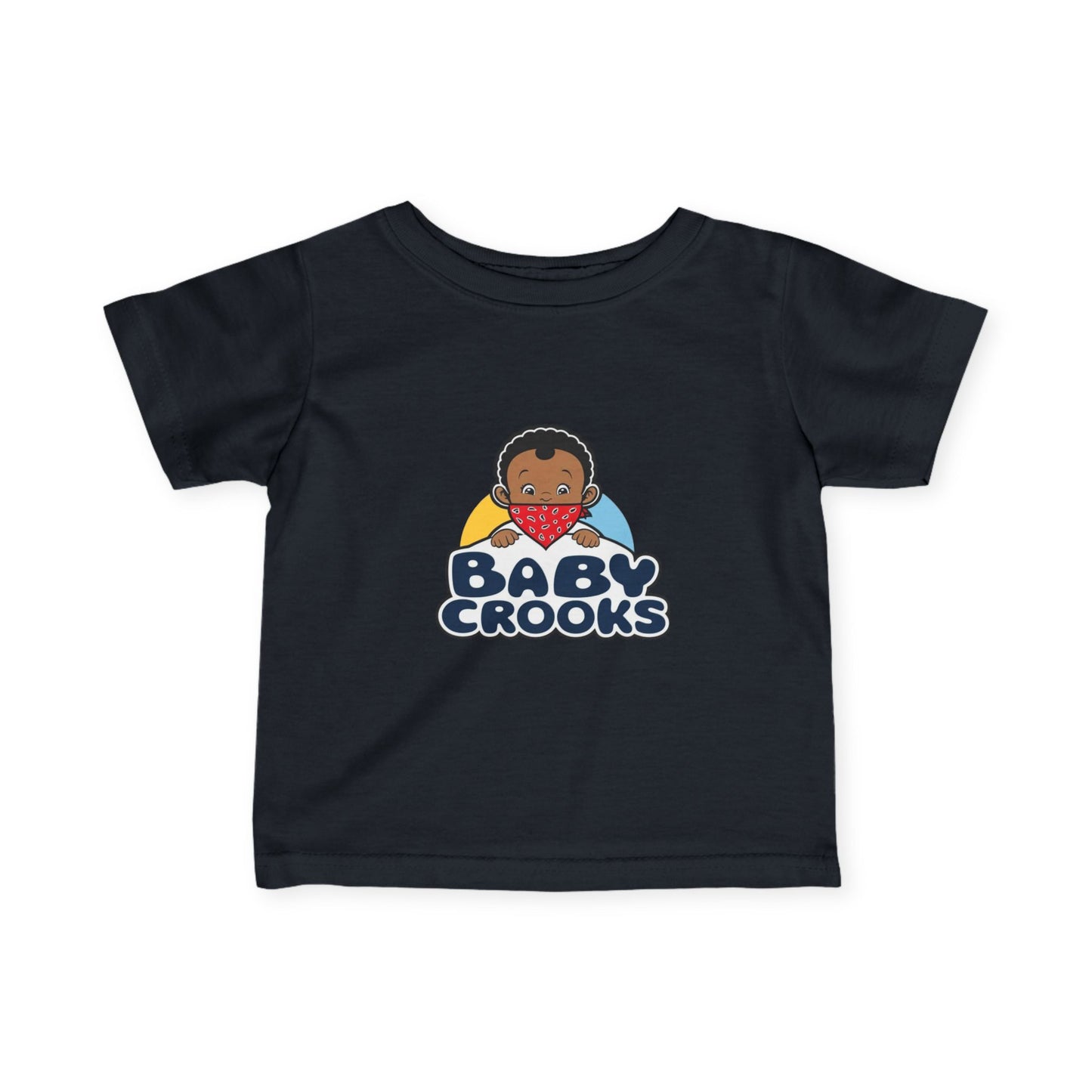 Infant Tee — "Baby Crooks" Cute Cartoon Baby Graphic Baby Shower Gift