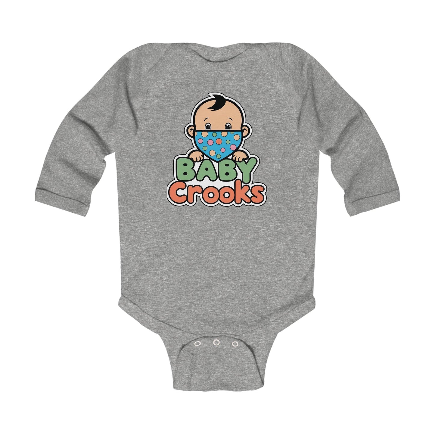 Baby Bodysuit — Cute "Baby Crooks" Cartoon Infant Long-Sleeve Onesie