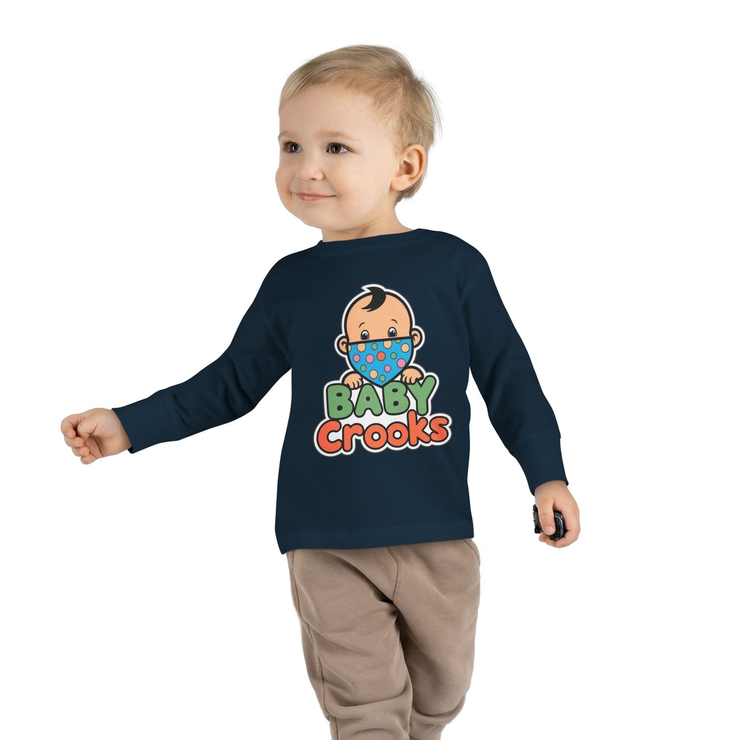 Toddler Long Sleeve Tee — "Baby Crooks" Cute Bandit Baby Graphic