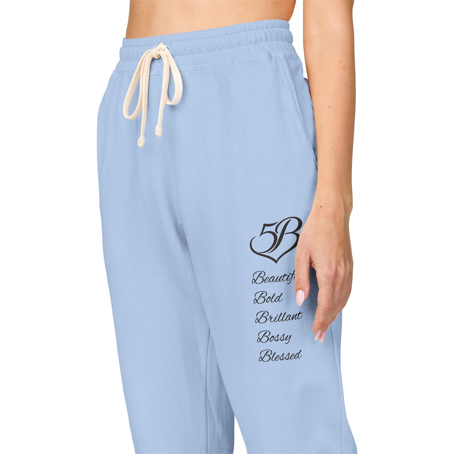 Script Heart Sweatpants — "Always Believe, Choose Peace" Fleece Joggers