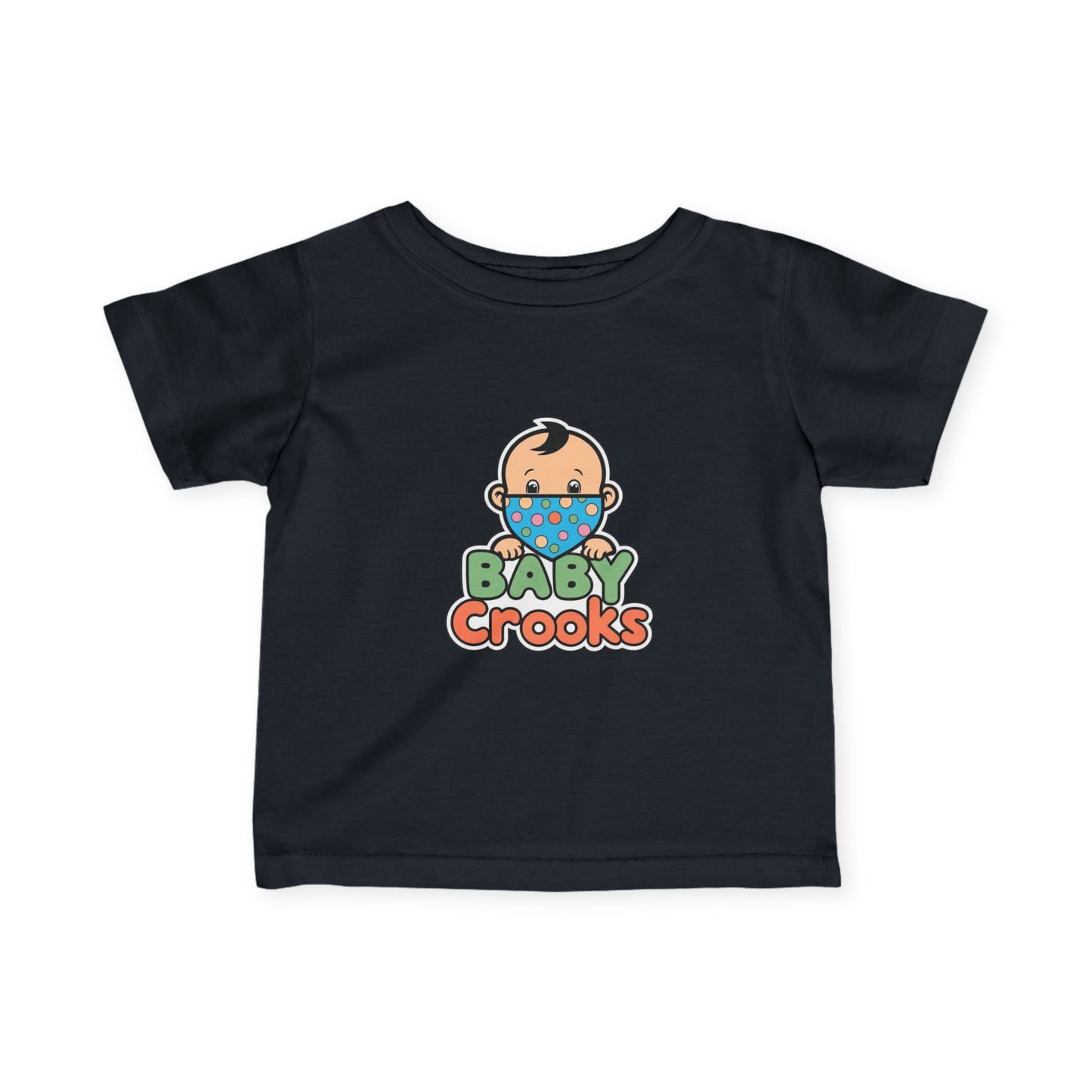 Infant Tee — Cute "Baby Crooks" Cartoon Baby Mask Design