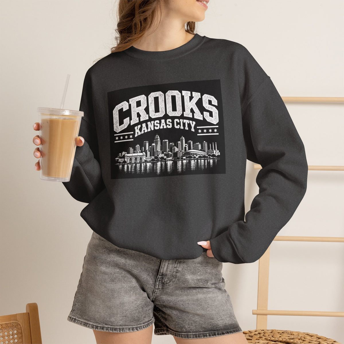 Crooks Kansas City Skyline Crewneck Sweatshirt — Retro Cityscape Pullover