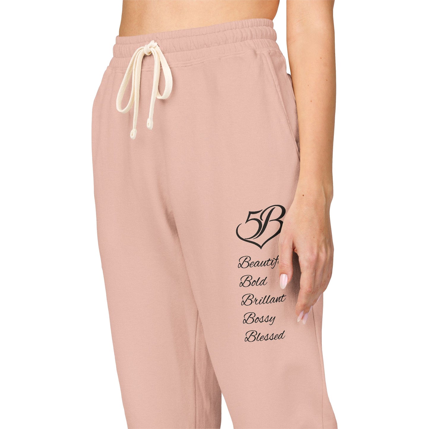 Script Heart Sweatpants — "Always Believe, Choose Peace" Fleece Joggers