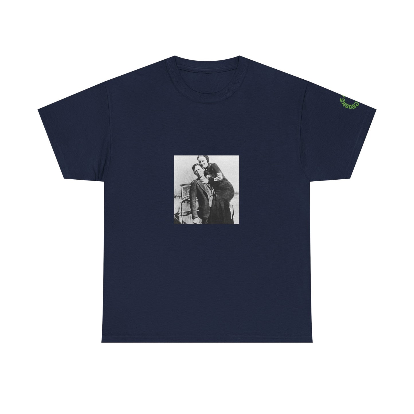 Bonnie and Clyde T-shirt featuring a bold design inspired by the infamous outlaw duo