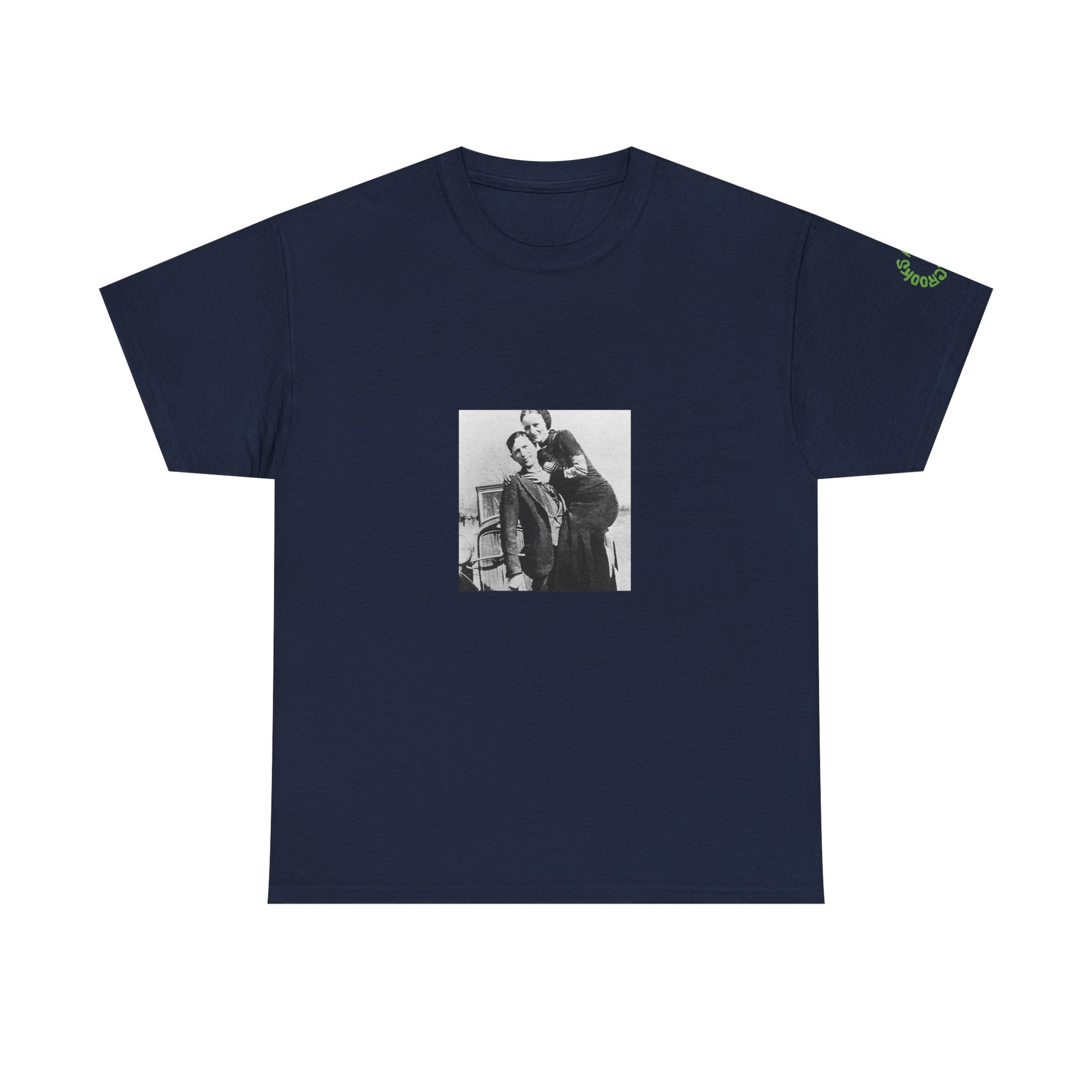 Bonnie and Clyde T-shirt featuring a bold design inspired by the infamous outlaw duo