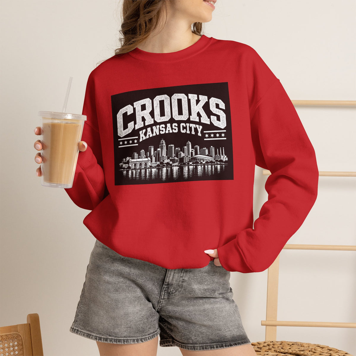 Crooks Kansas City Skyline Crewneck Sweatshirt — Retro Cityscape Pullover