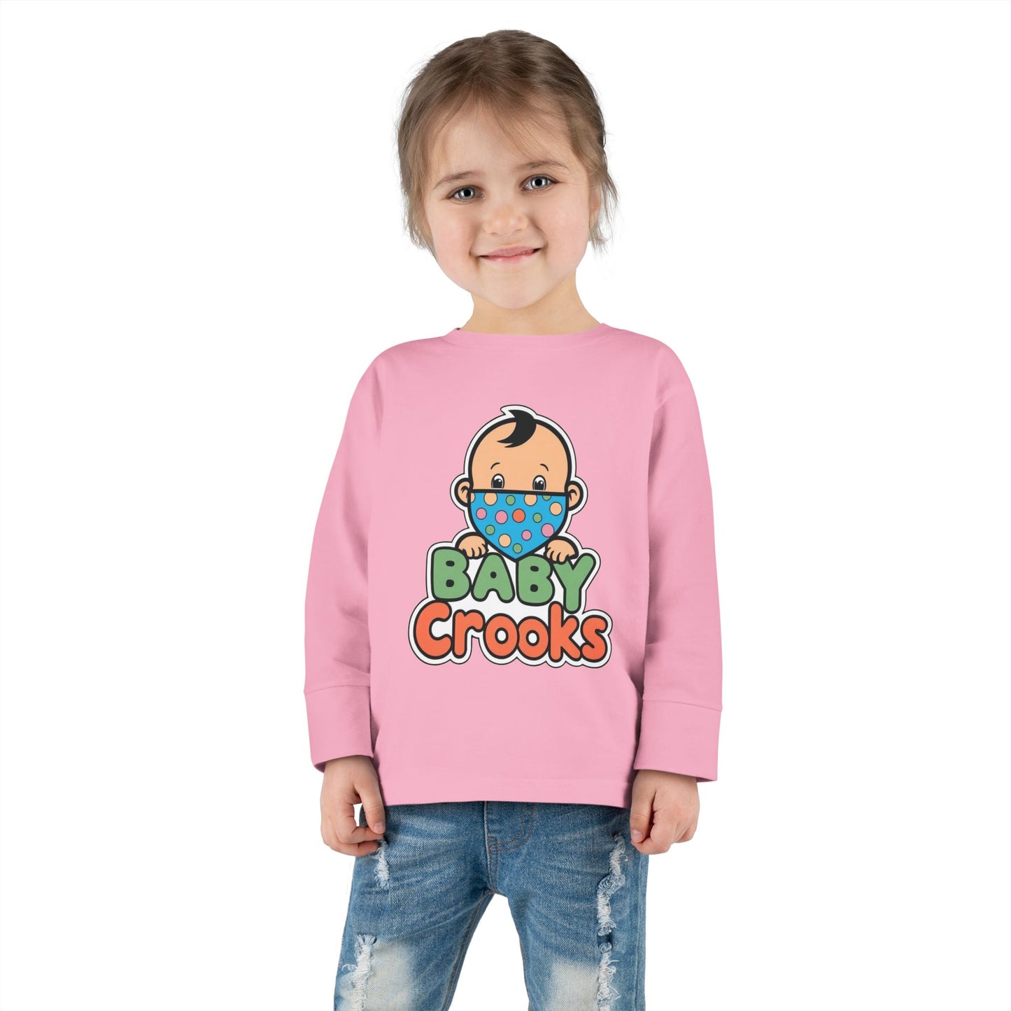 Toddler Long Sleeve Tee — "Baby Crooks" Cute Bandit Baby Graphic