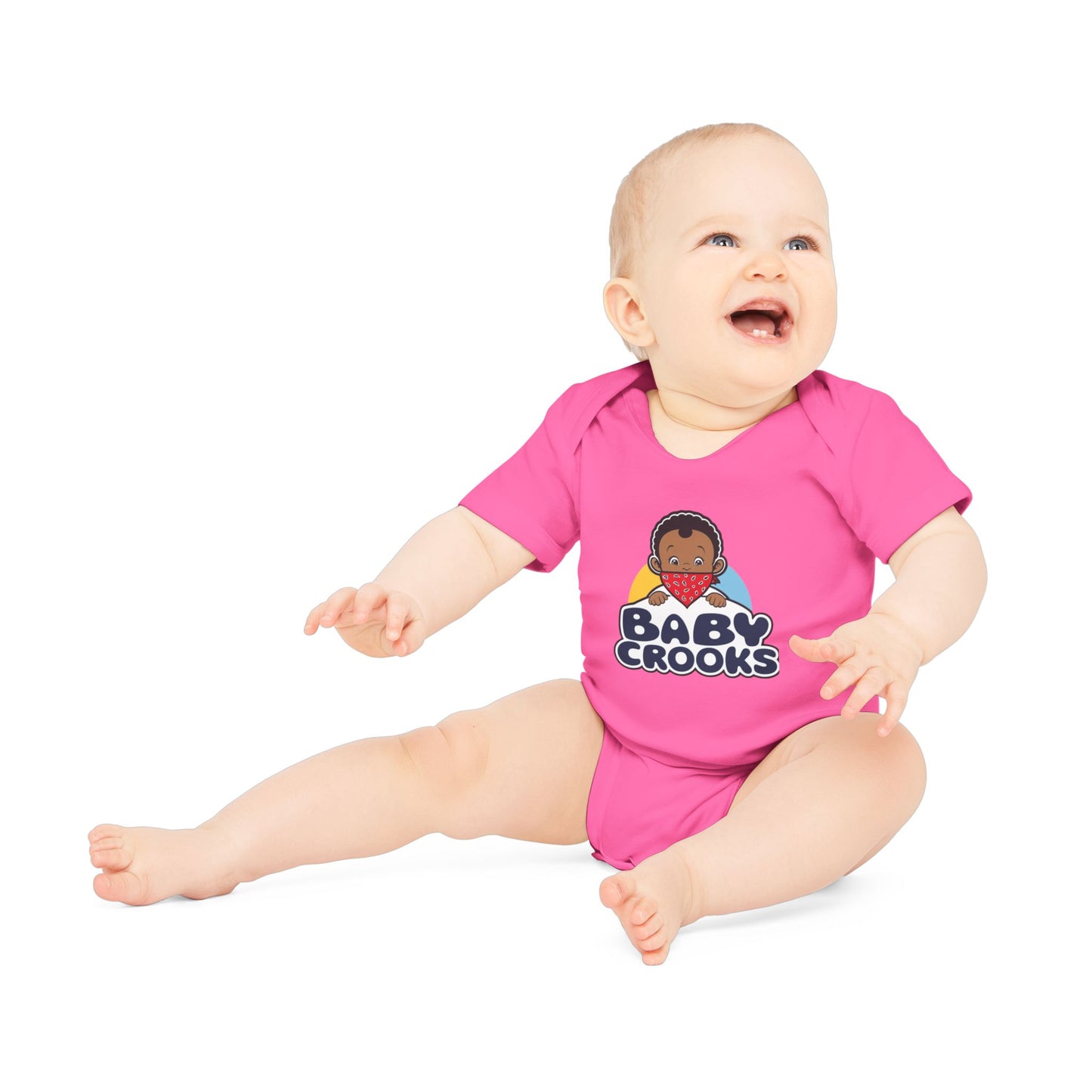 Baby Bodysuit – 'Baby Crooks' Cute Cartoon Infant Onesie (Gender Neutral, Newborn Gift)