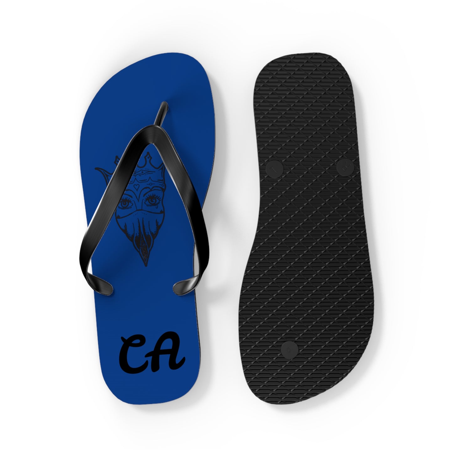 Blue Graphic Flip Flops