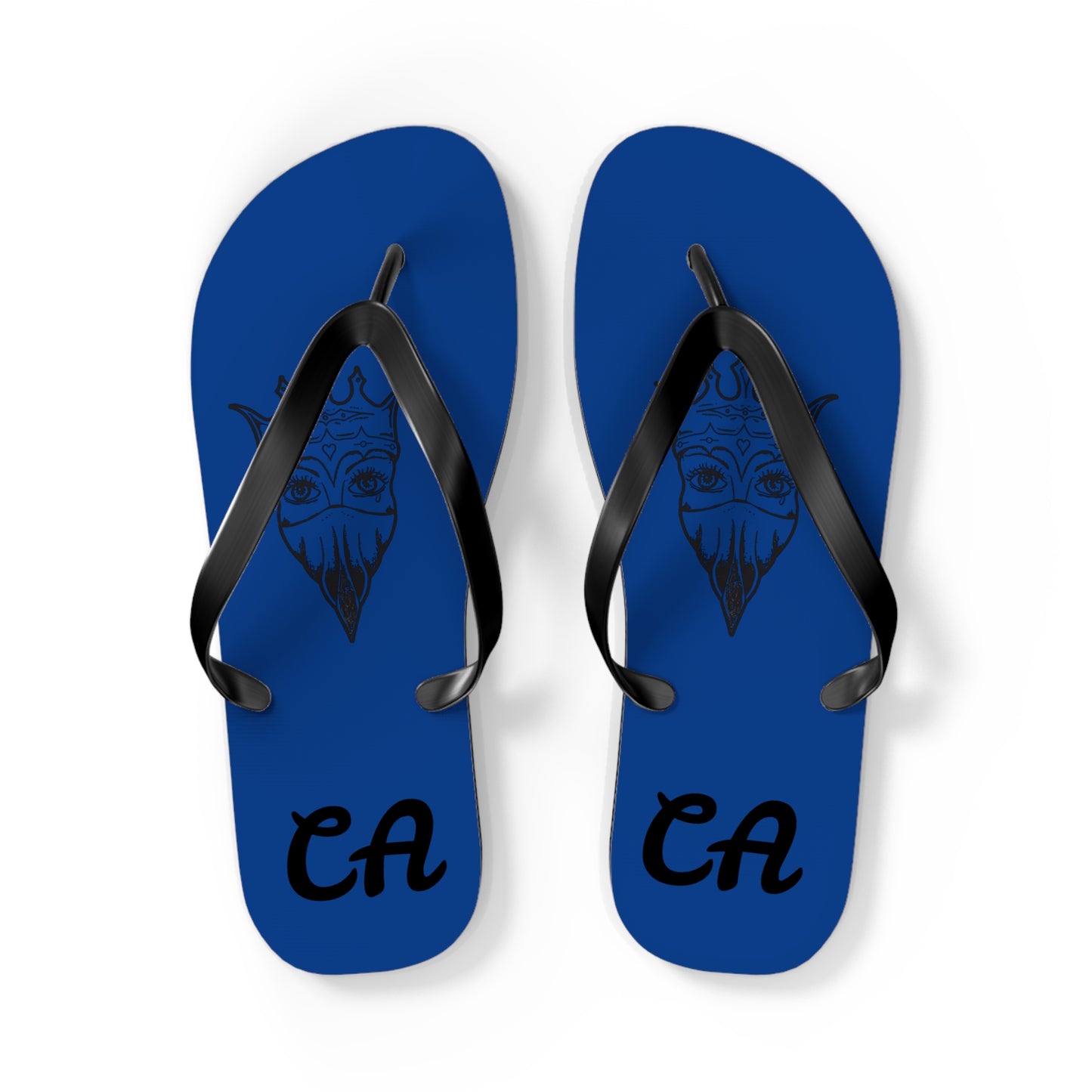 Blue Graphic Flip Flops