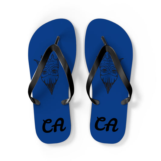 Blue Graphic Flip Flops