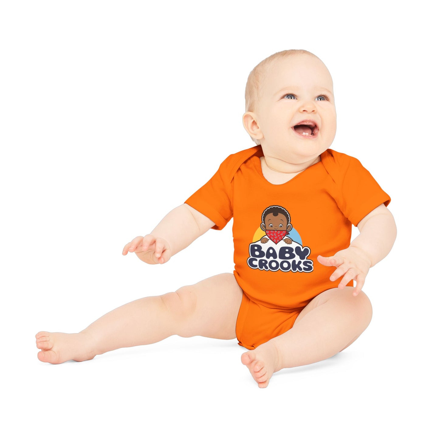 Baby Bodysuit – 'Baby Crooks' Cute Cartoon Infant Onesie (Gender Neutral, Newborn Gift)