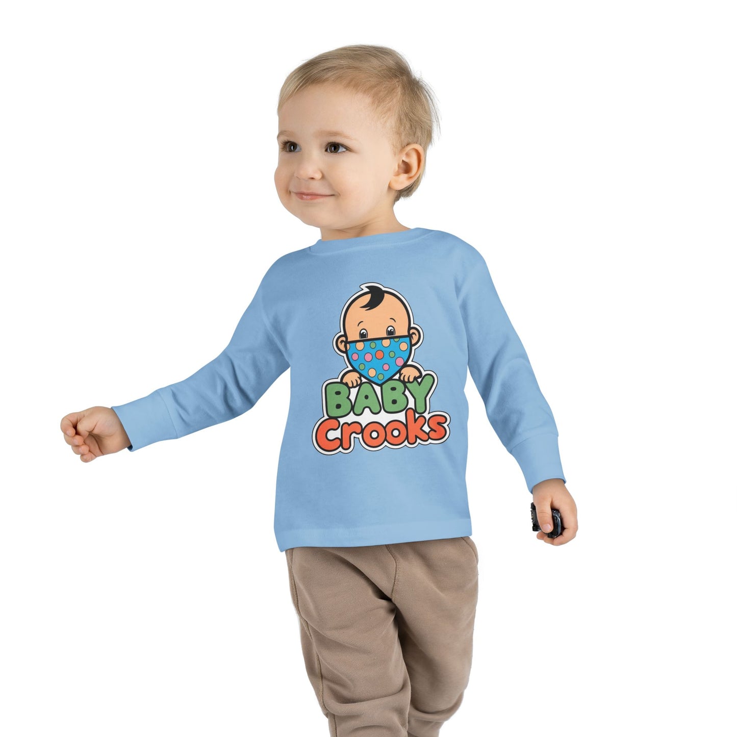 Toddler Long Sleeve Tee — "Baby Crooks" Cute Bandit Baby Graphic