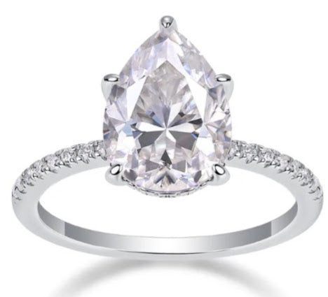 Clarity Curve - Moissanite Ring – Sterling Silver Geometric Elegance